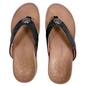 Vionic Pacific Pilar Womens Spiral Embellished Wedge Flip Flop Sandals Size 8